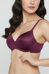 Zivame At Work Padded Non Wired 3/4Th Coverage T-Shirt Bra - Plum Caspia — thumbnail 5